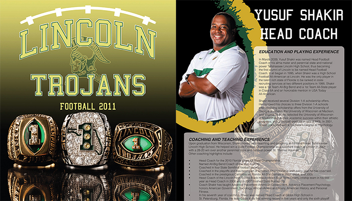 Lincoln High Football 2011 Program Sample Pages